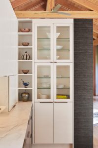 Custom cabinetry throughout The Avon House ensures a clean and functional aesthetic, reflecting the family's vision for a timeless, modern home, by Fusion Designed Interiors.