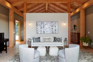 Modernist design seamlessly blending with natural surroundings in The Avon House, Avon, MN, by Fusion Designed Interiors.