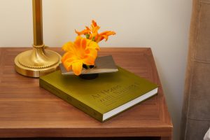 Living room detail in Stillwater, MN condo, featuring handcrafted artisan pieces selected by Fusion Designed Interiors.