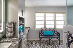 Thoughtful bathroom layout ensuring accessibility and comfort, designed by Fusion Designed Interiors.